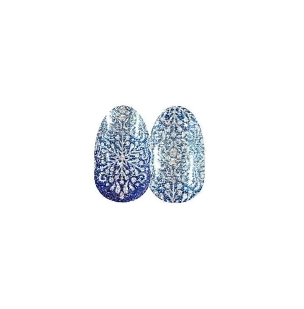 Color Street Ice To Meet You Blue Silver Glitter Snowflake Nail Polish Strips